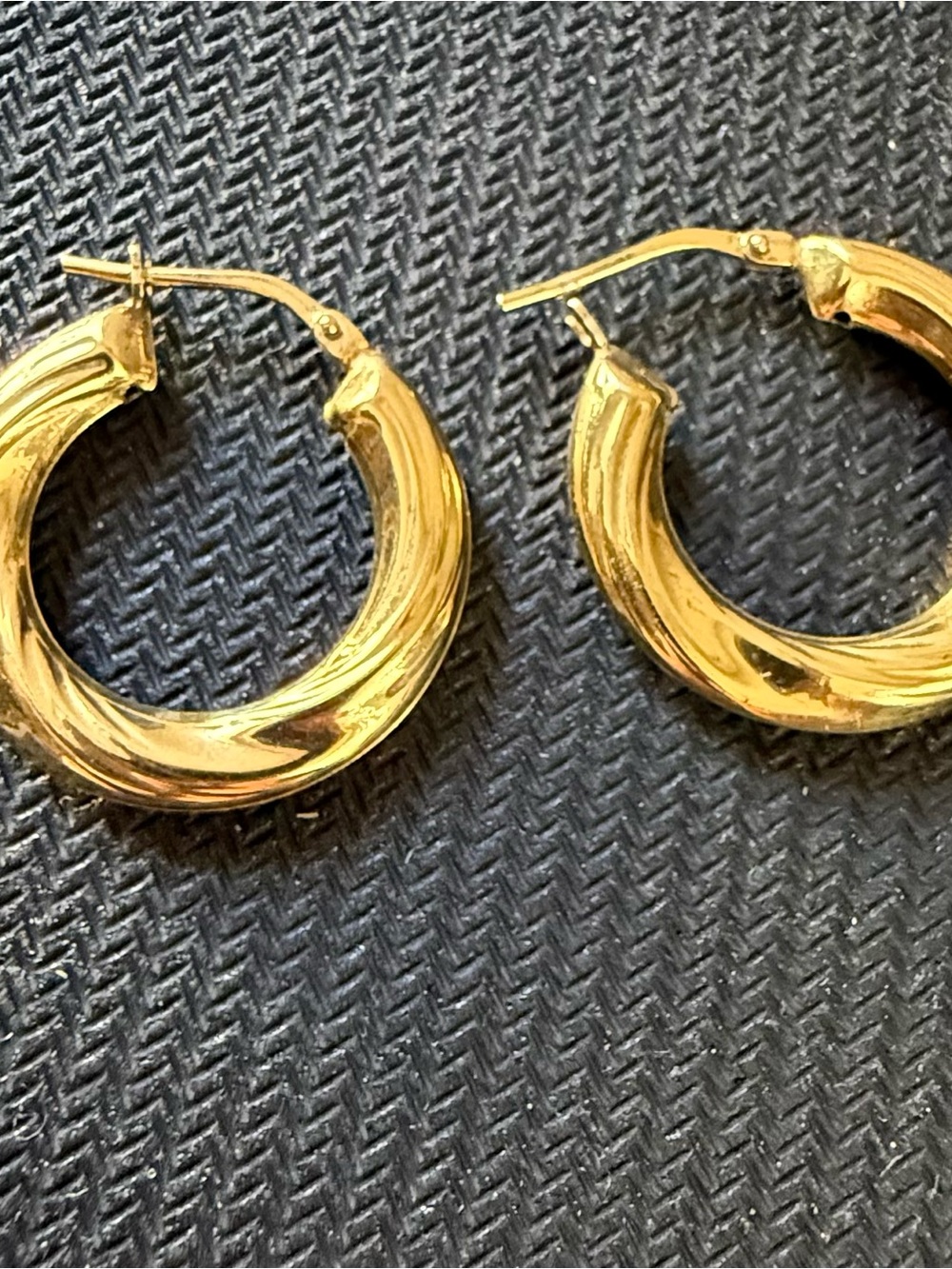 Polished Gold Twisted Hoop Earrings - Women Jewelry